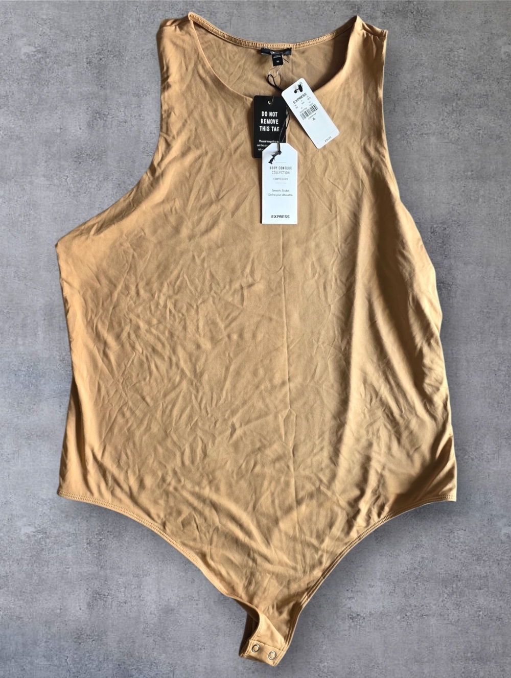Express Bodysuit Tan Sleevless Size XL